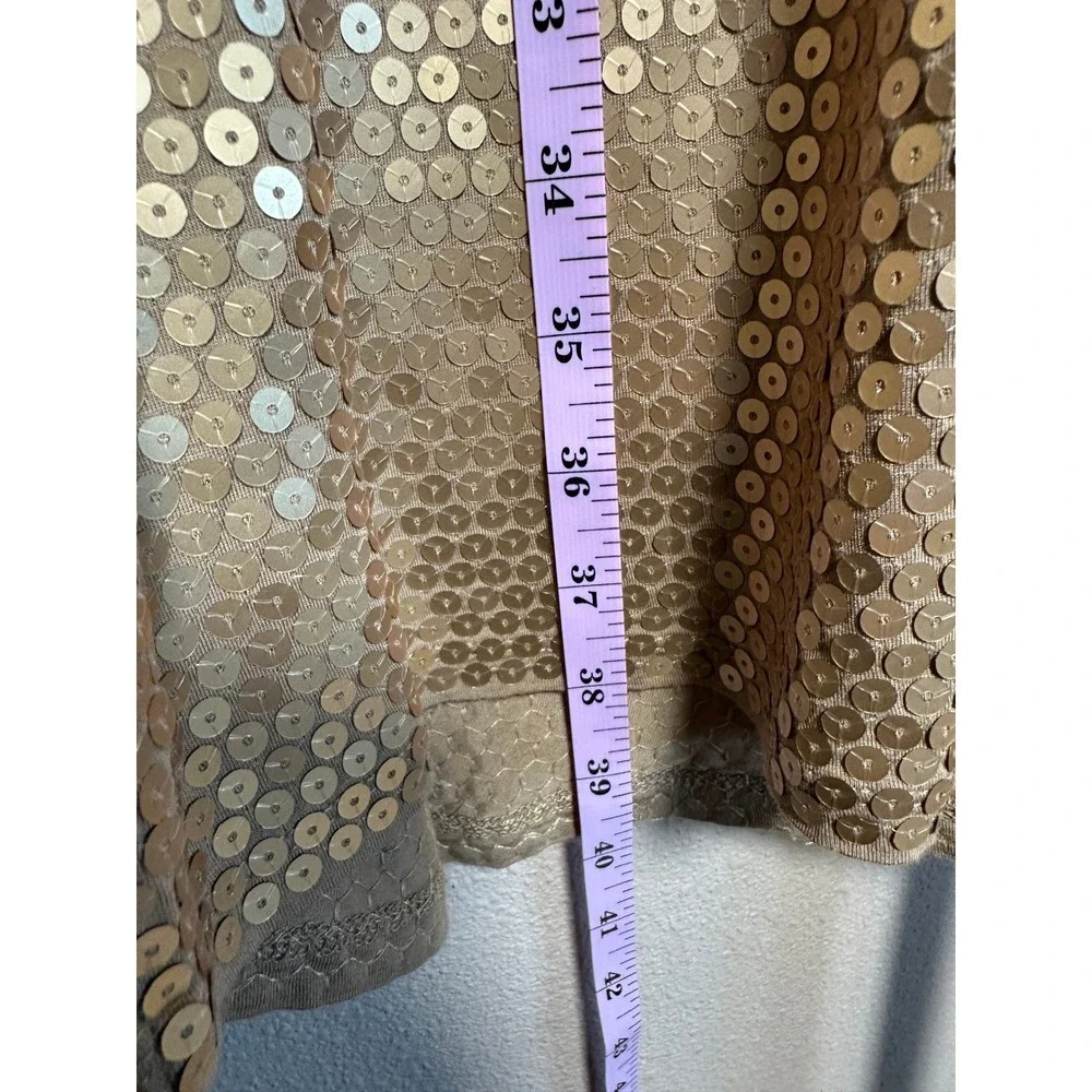 Michael Kors Gold Sequin‎ Long Sleeve Party Dress Cocktail Y2K